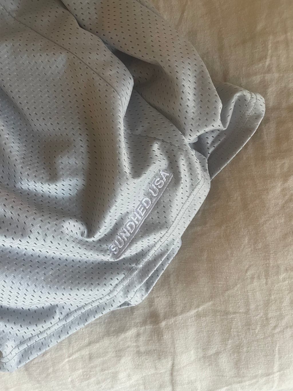 Athletic Lightweight Mesh Shorts in Light Grey