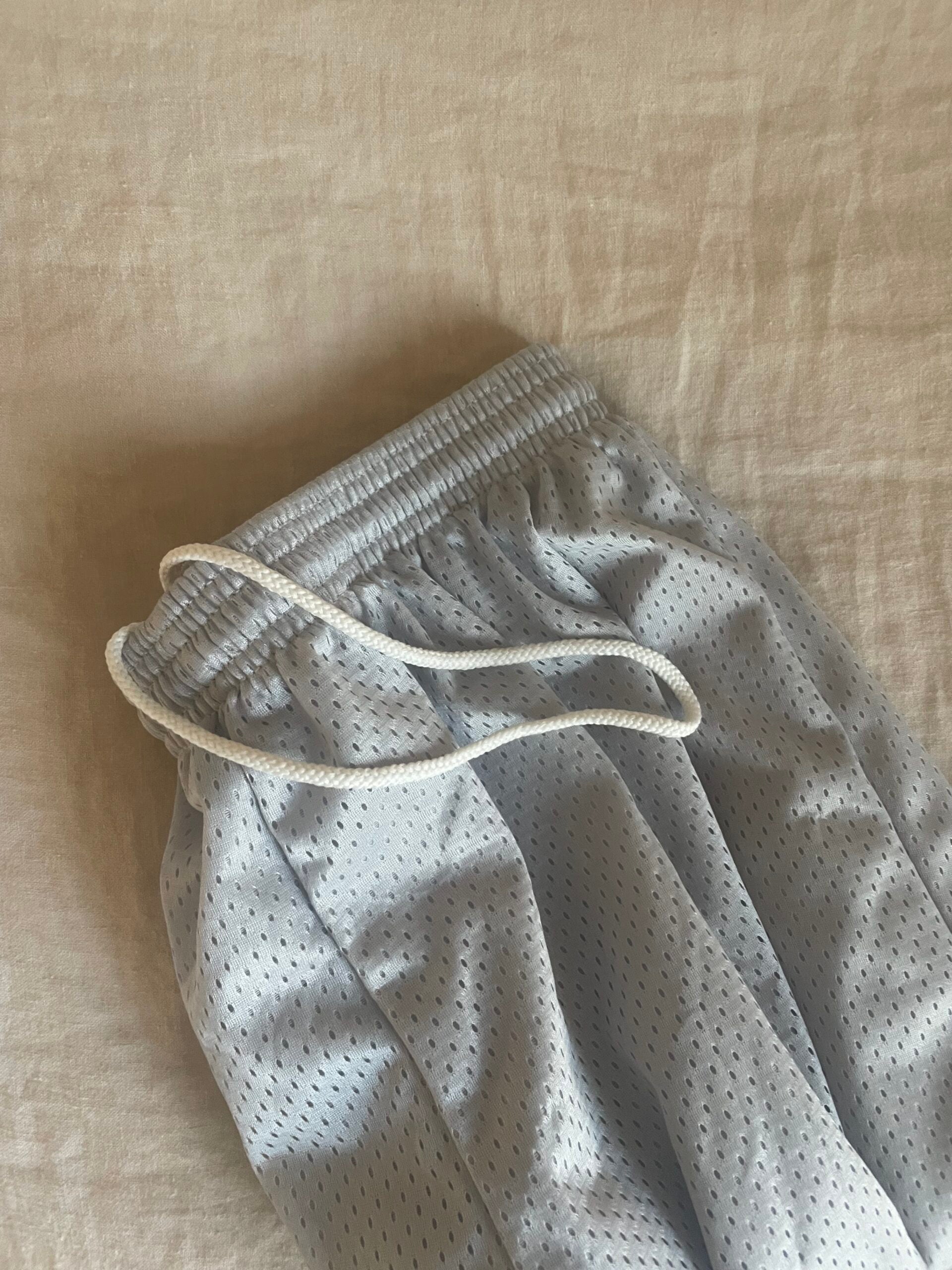 Athletic Lightweight Mesh Shorts in Light Grey